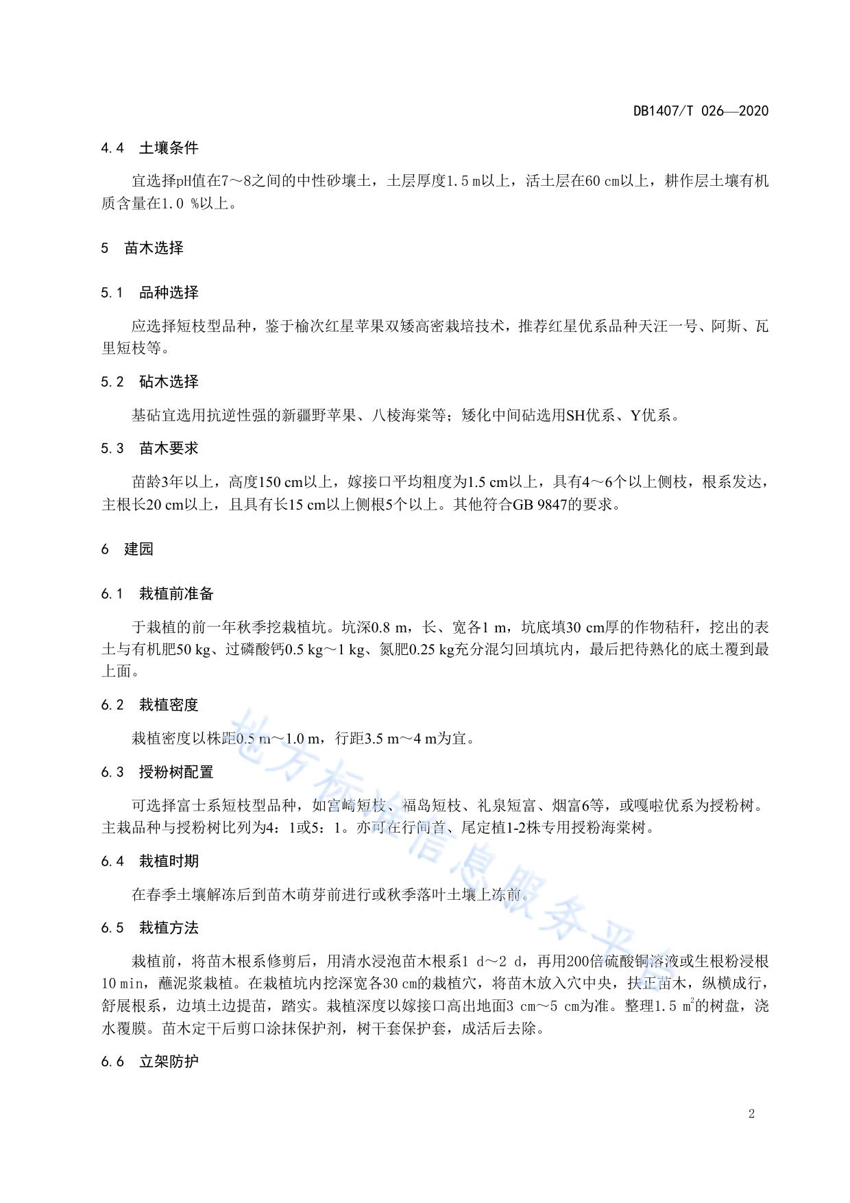 红星系苹果双矮高密栽培技术规程