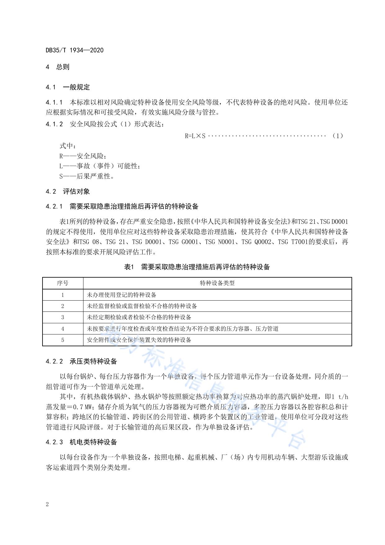 特种设备使用安全风险分类分级