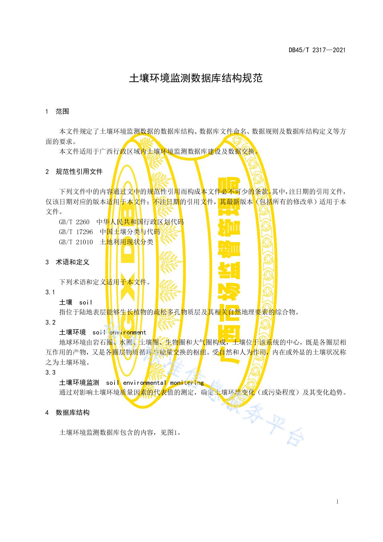 土壤环境监测数据库结构规范