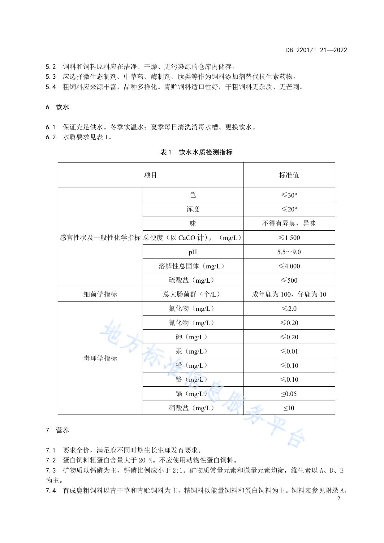 梅花鹿无抗养殖技术规范