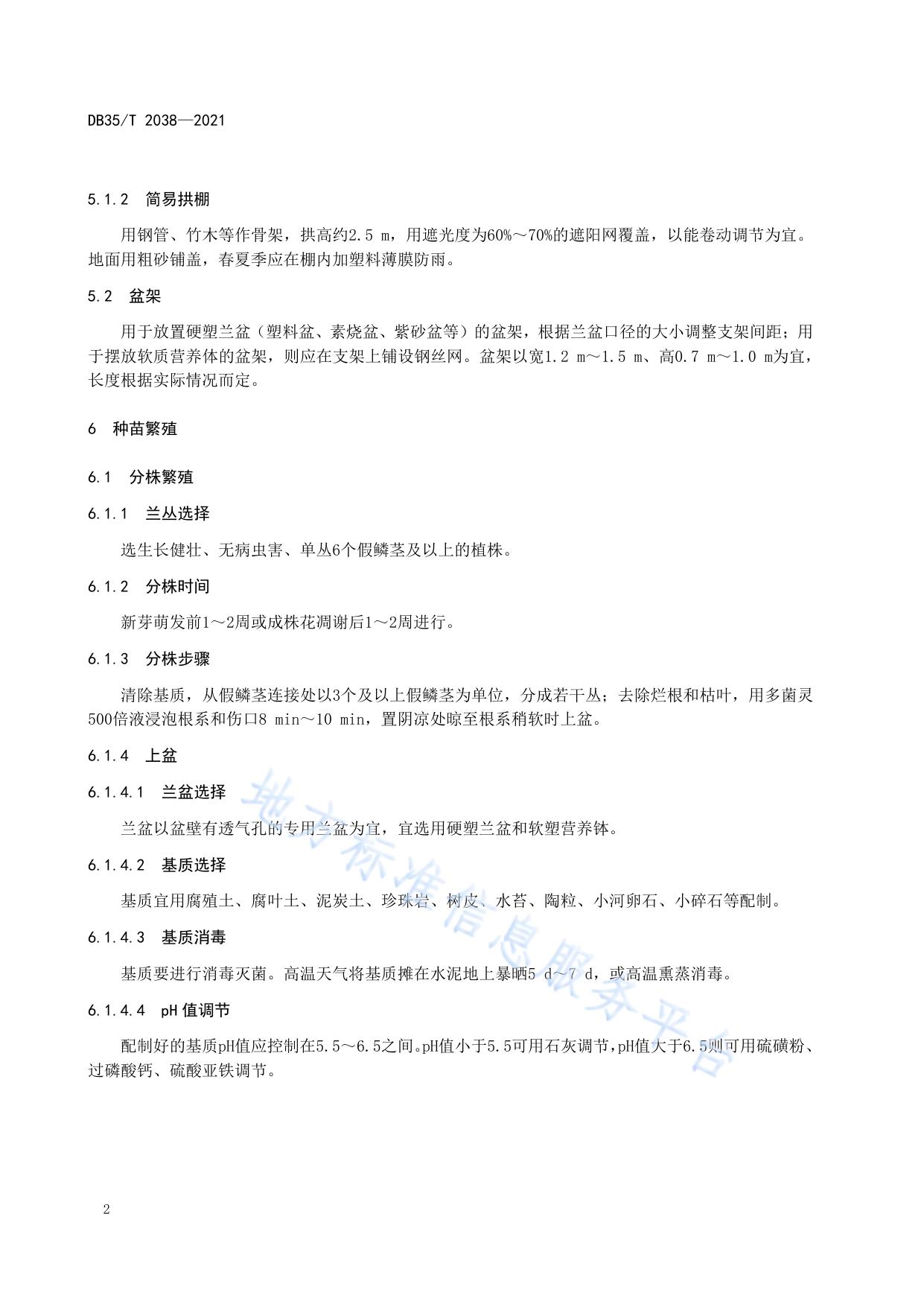 寒兰育苗技术规程