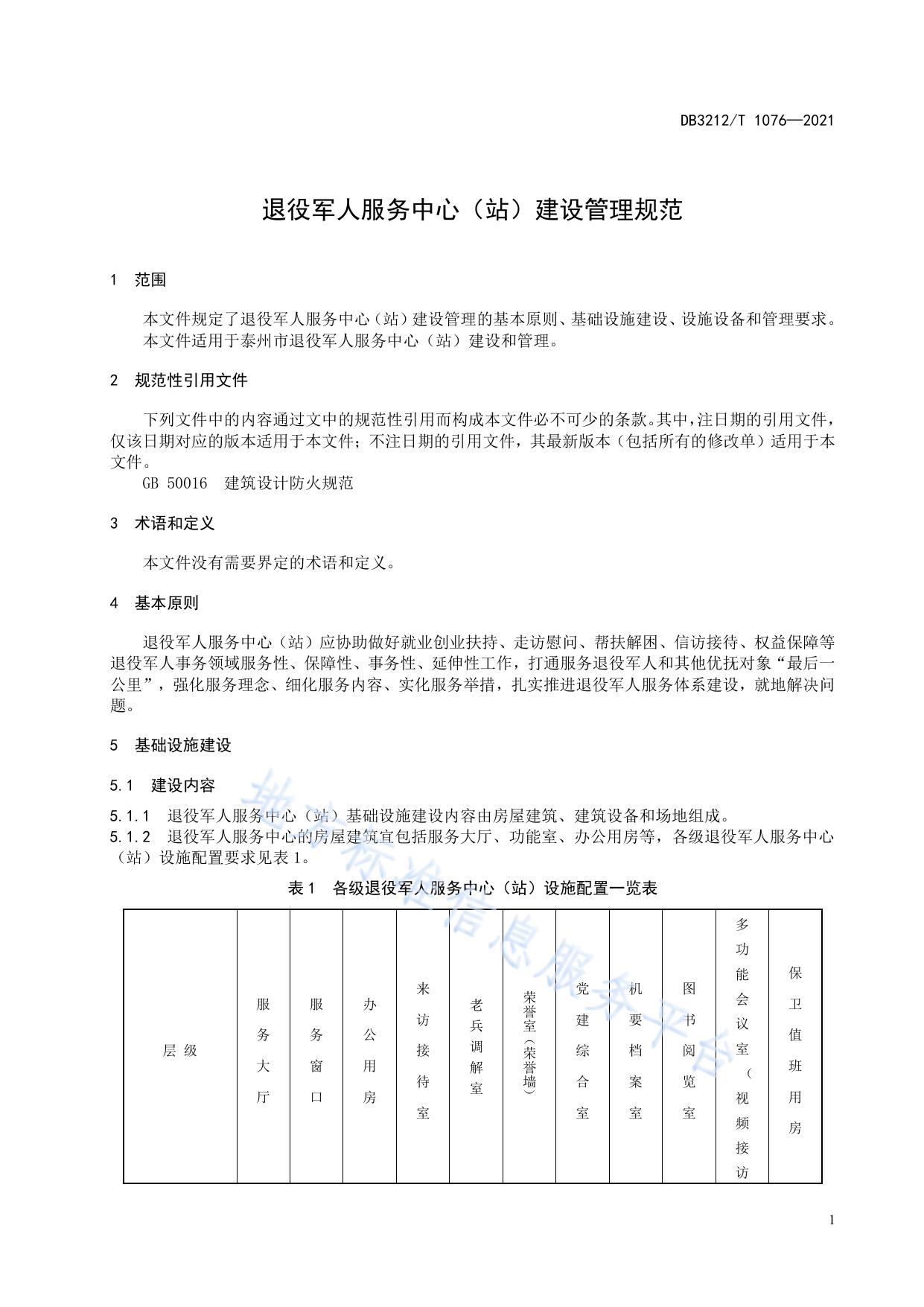 退役军人服务中心(站)建设管理规范