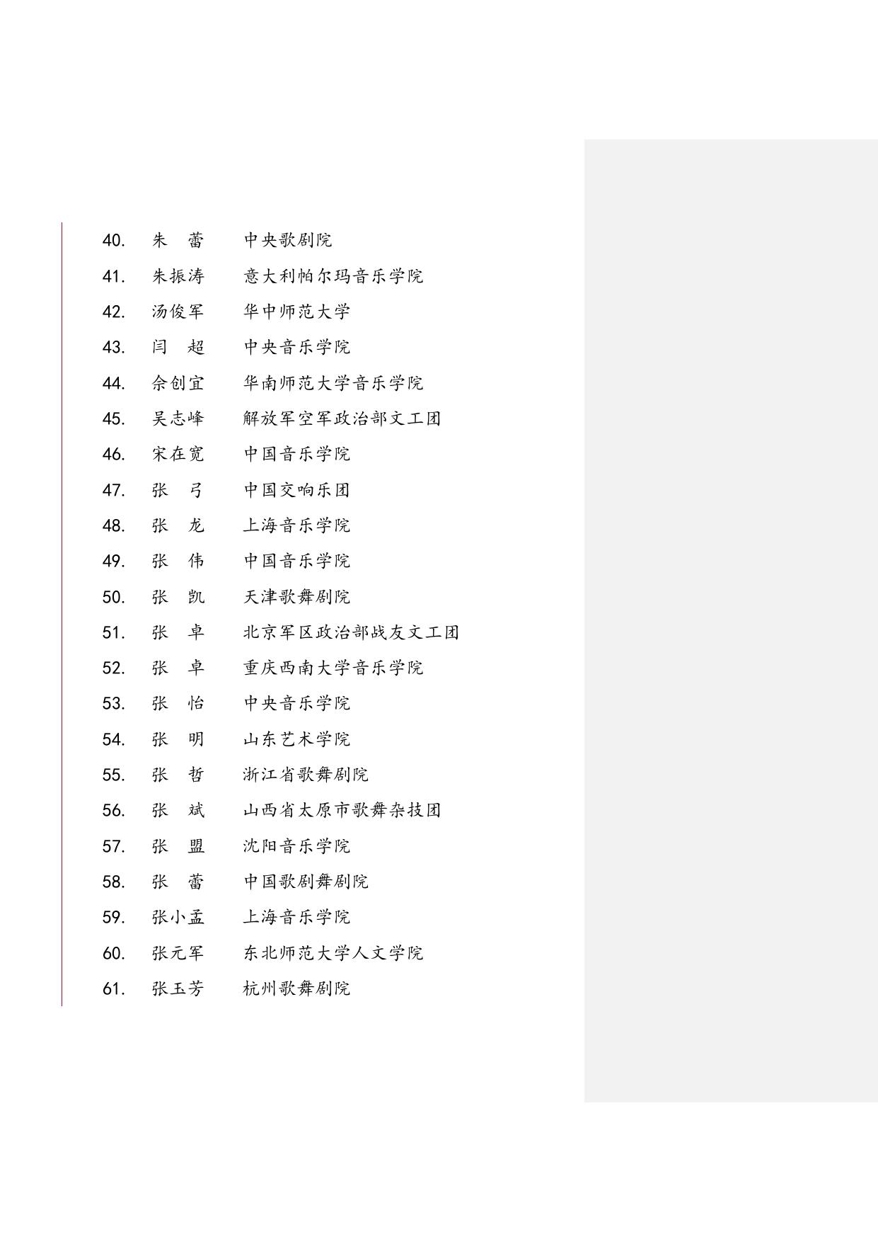 第十届全国声乐比赛现场比赛名单.doc