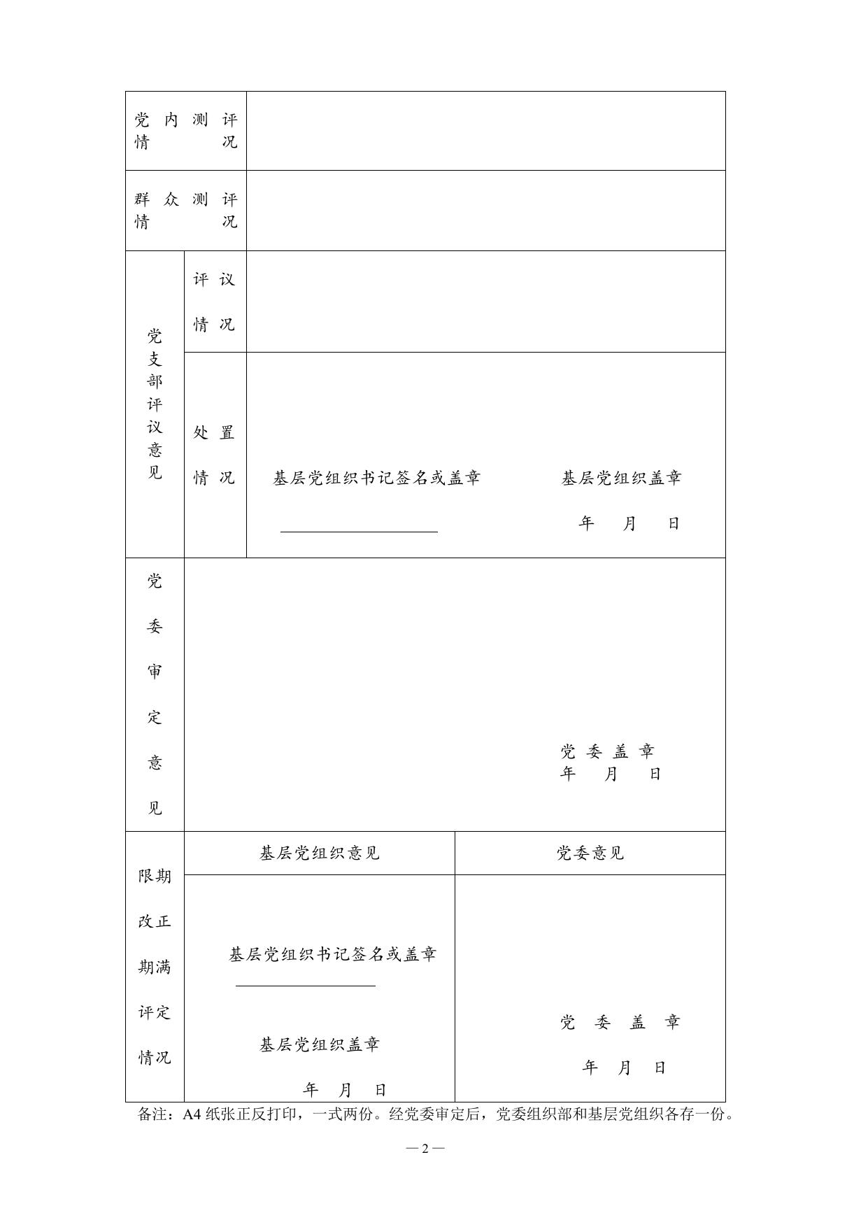 民主评议不合格党员登记表.doc