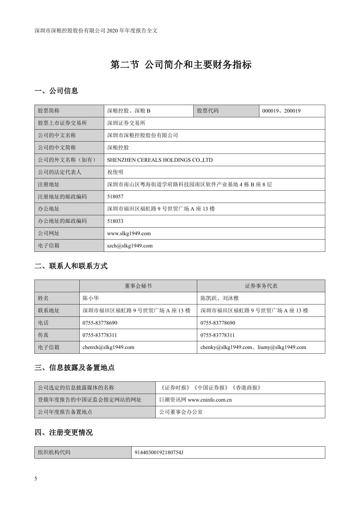 深粮控股2020年度报告 2021-06-08.pdf