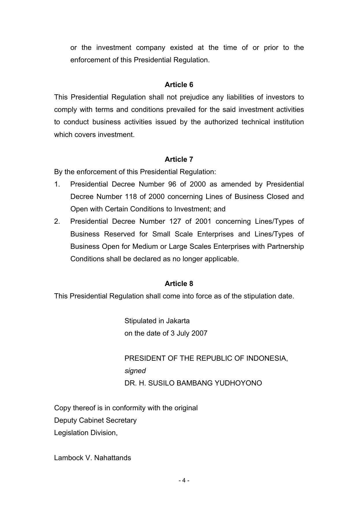 印尼2007年77号关于投资领域限制的政府条例.pdf