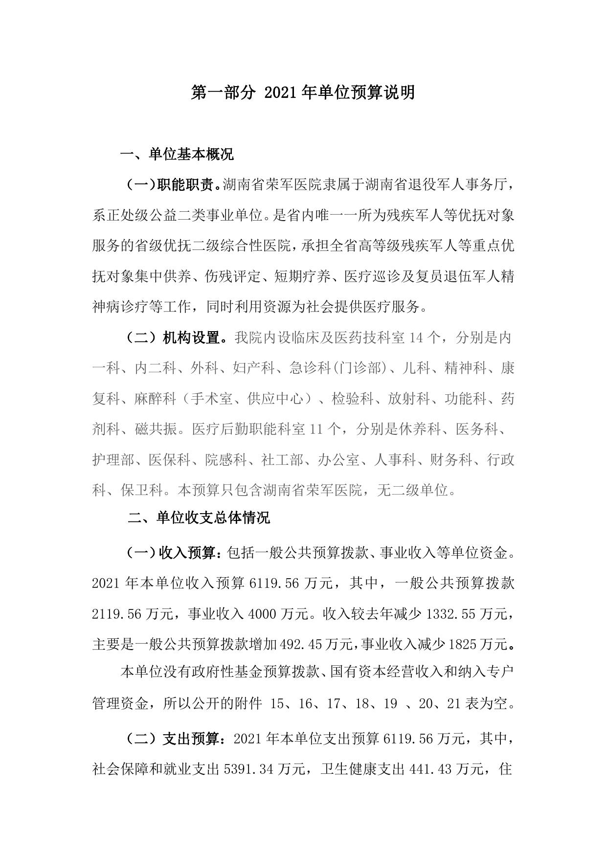 湖南省荣军医院2021年预算公开说明.pdf