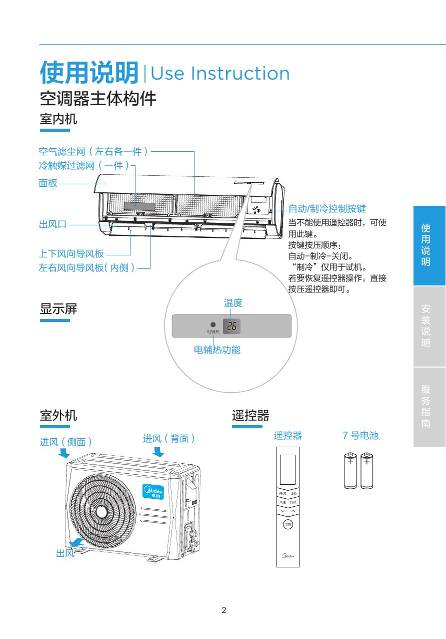 BP2DN1Y-DA400(B2)家用空调套机 说明书.pdf