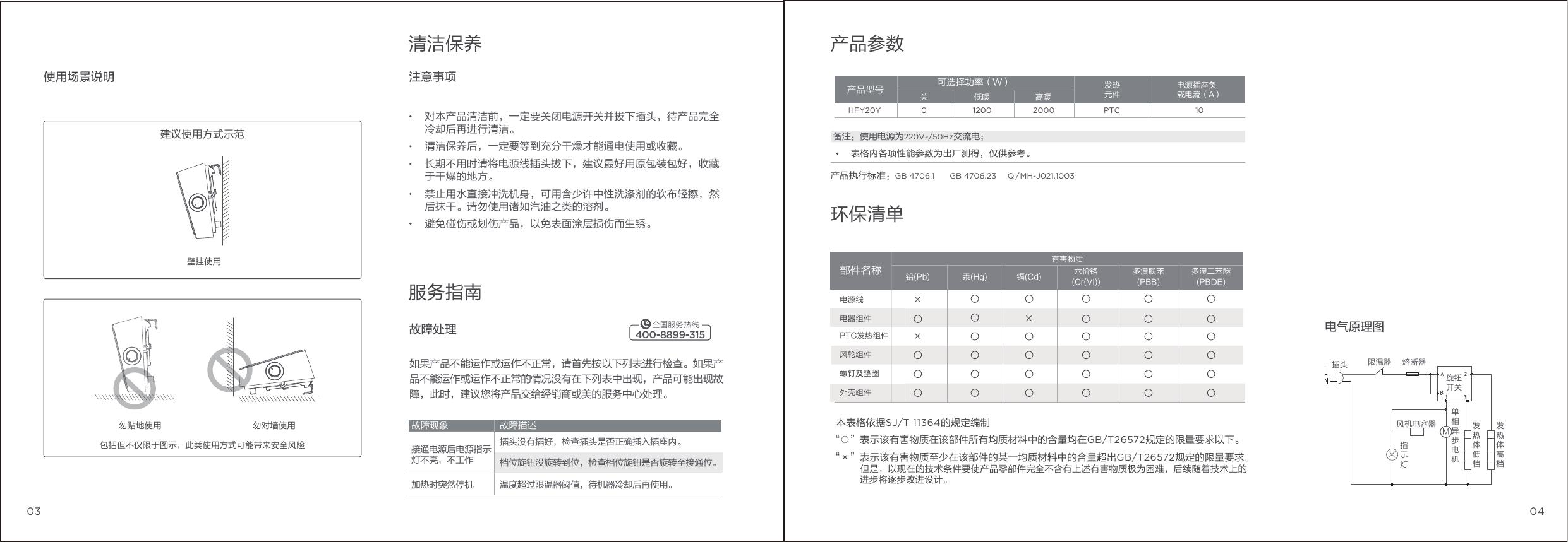 HFY20Y电暖器（油汀、暖风机） 说明书.pdf