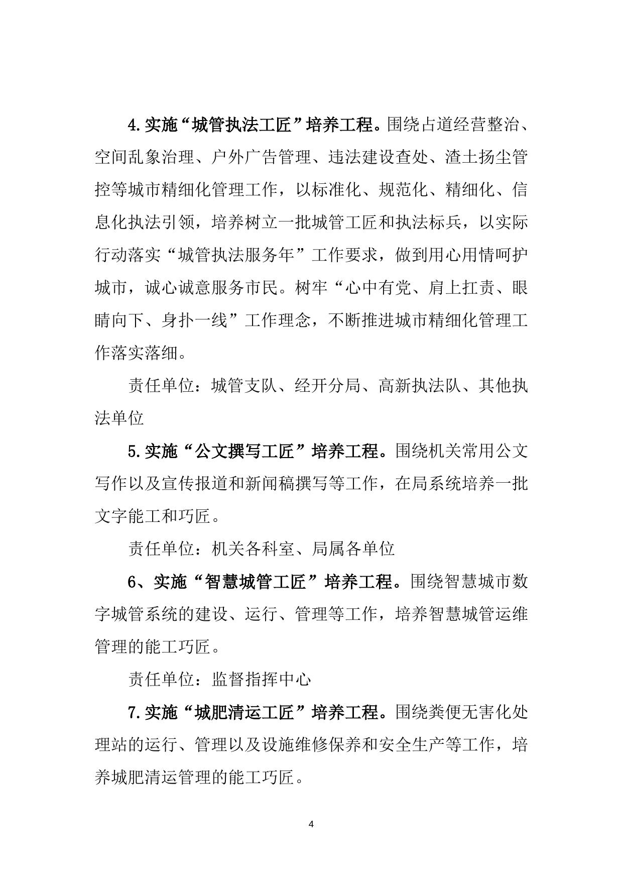 关于印发《咸阳市城市管理执法局关于开展“培养城管工匠、评选金牌工匠、学习身边工匠”活动的实施方案》的通知 2023-02-13.docx