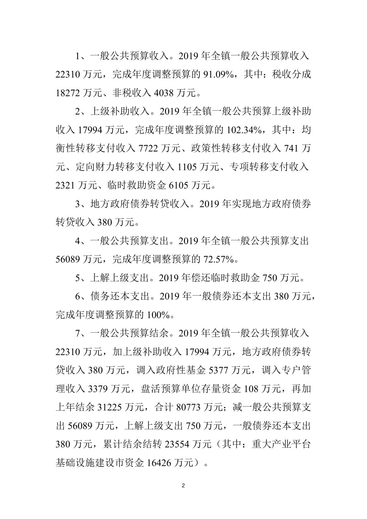1、2019年预算执行情况与2020年预算草案报告.docx