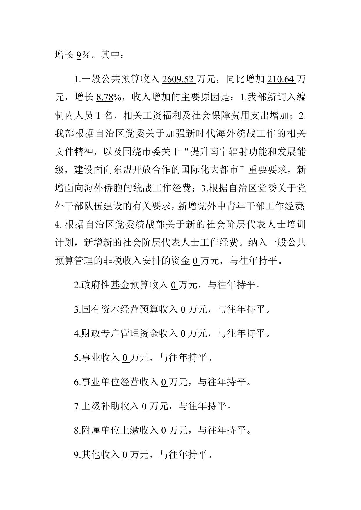 中共南宁市委统战部预算公开.docx