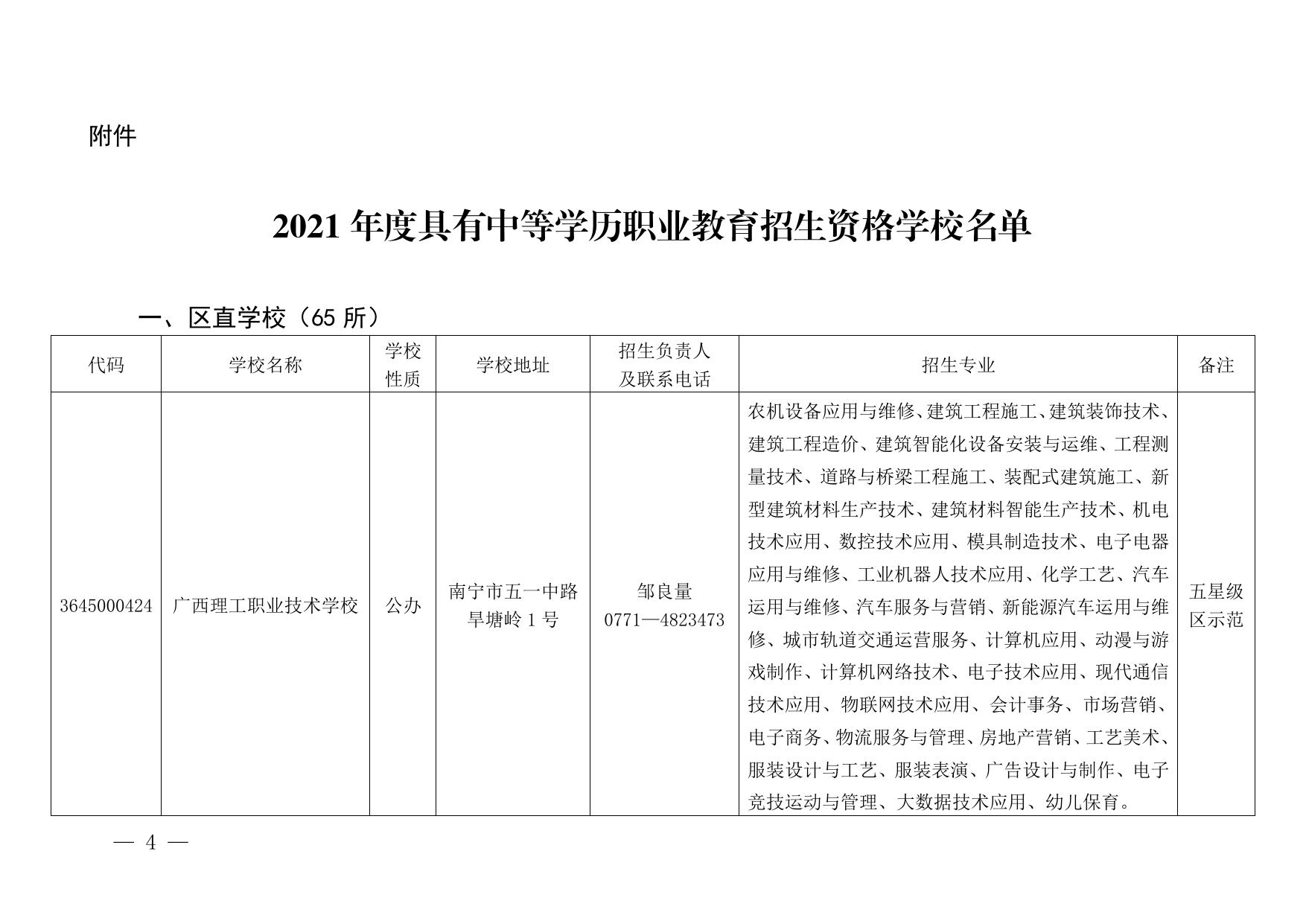 自治区教育厅自治区人力资源和社会保障厅关于公布2021年度具有中等学历职业教育招生资格学校名单的通知.pdf