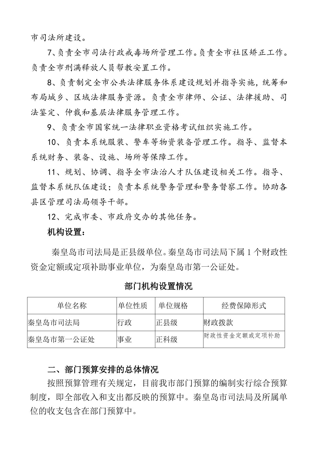 3. 秦皇岛市司法局2020年部门预算信息公开情况说明.doc