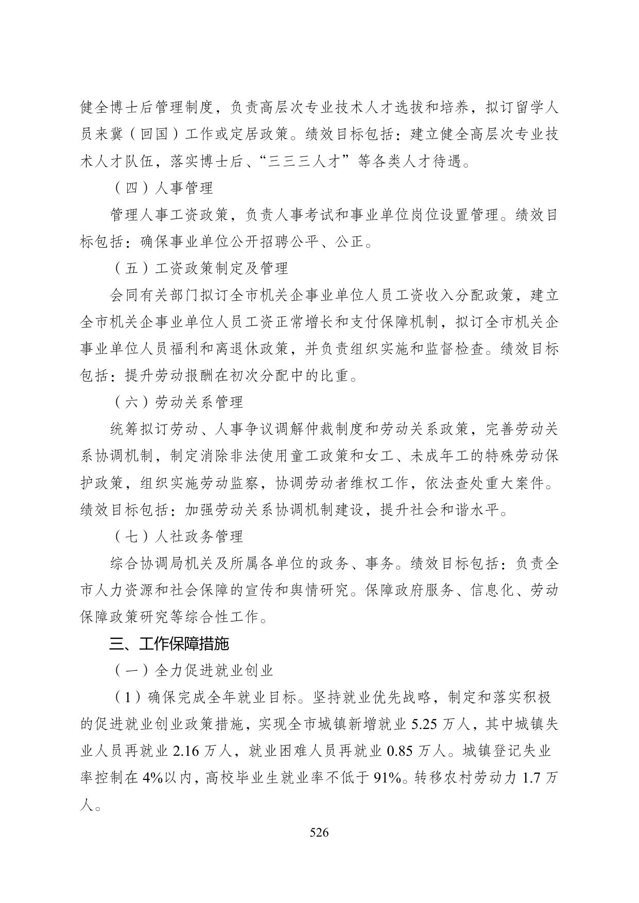 秦皇岛市人力资源和社会保障局2020年部门预算绩效信息.doc