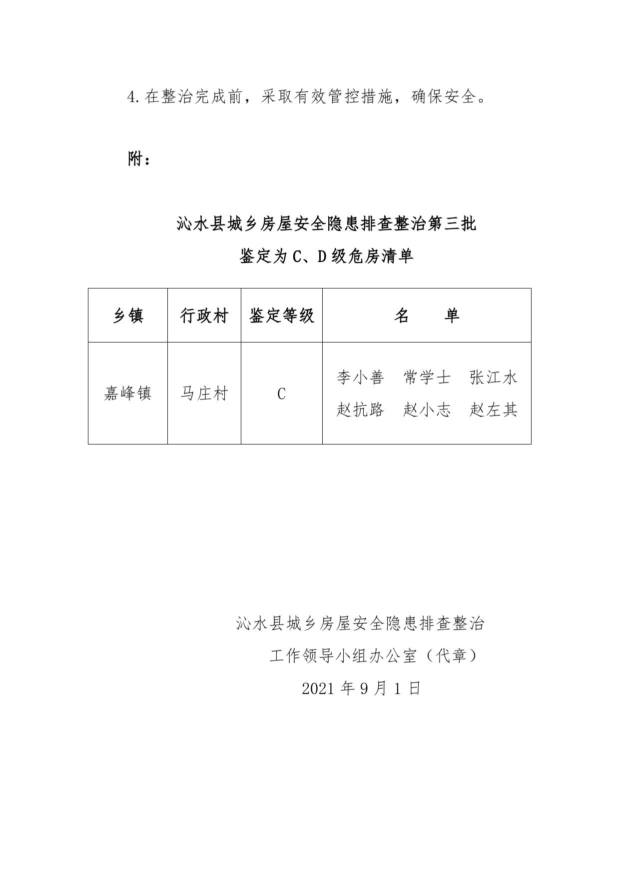 关于对第三批鉴定为危房的房屋进行整治的通知.doc