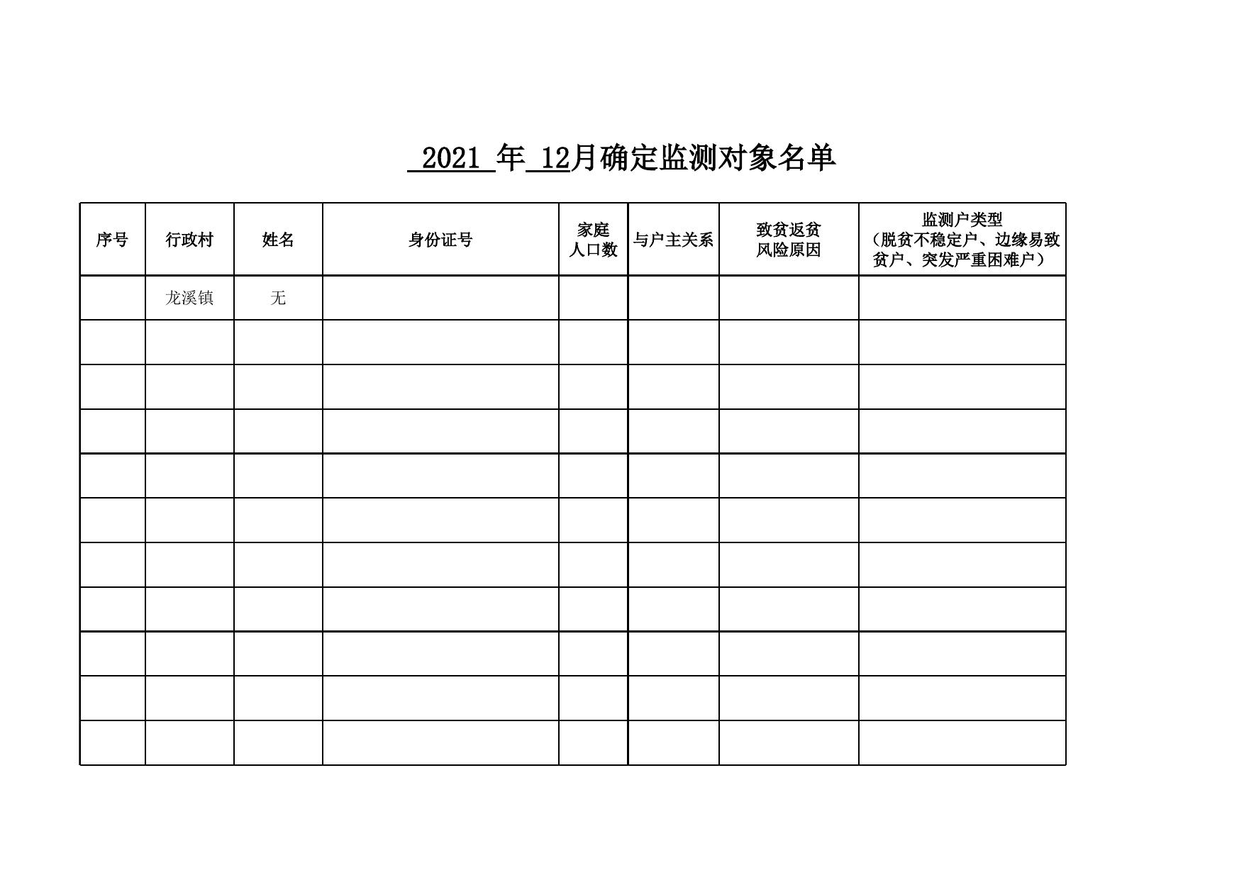 龙溪镇2021年12月份动态管理统计表.xlsx