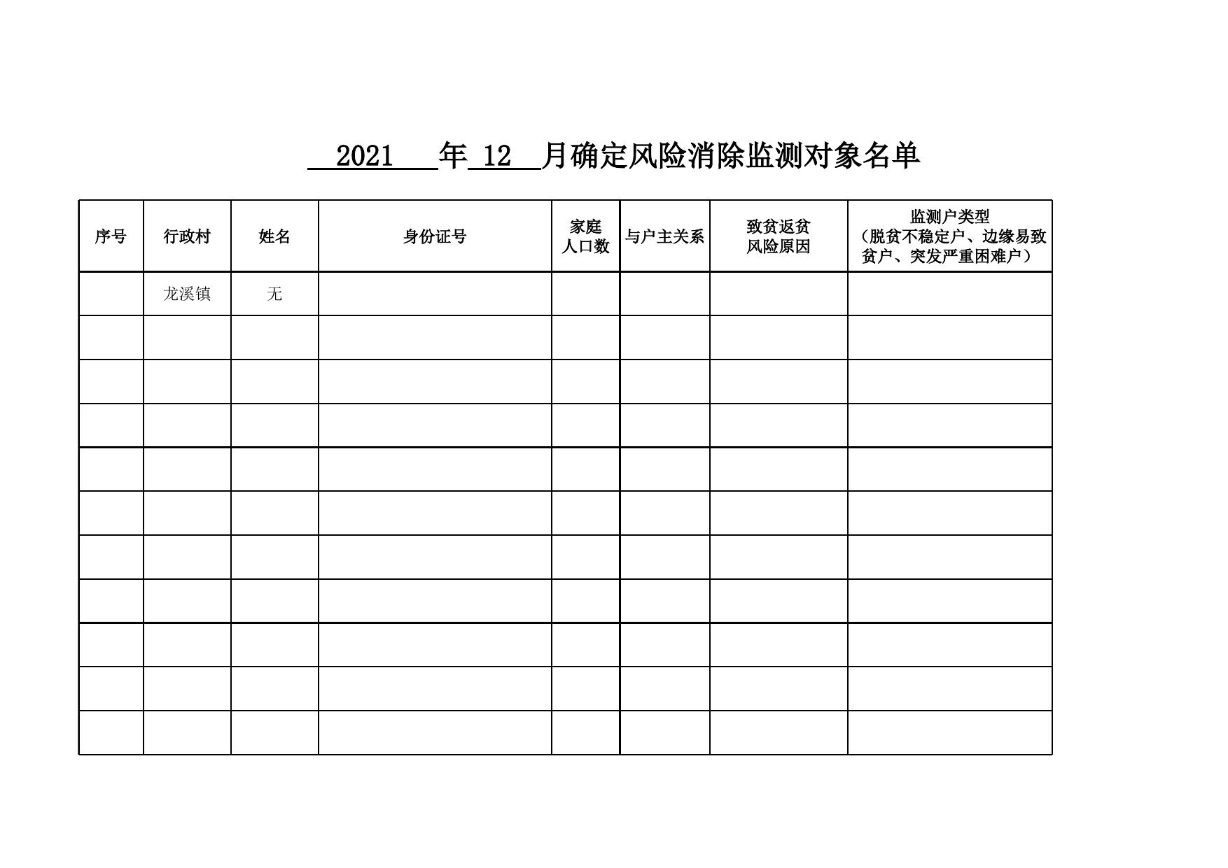 龙溪镇2021年12月份动态管理统计表.xlsx