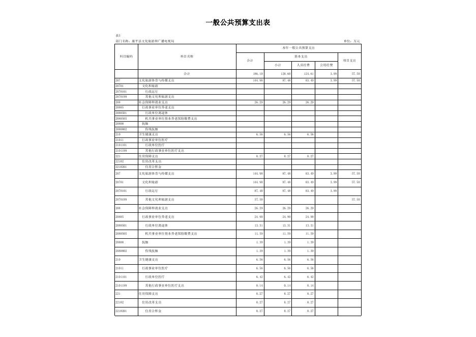 文化旅游和广播电视局12-部门预算批复表.xlsx