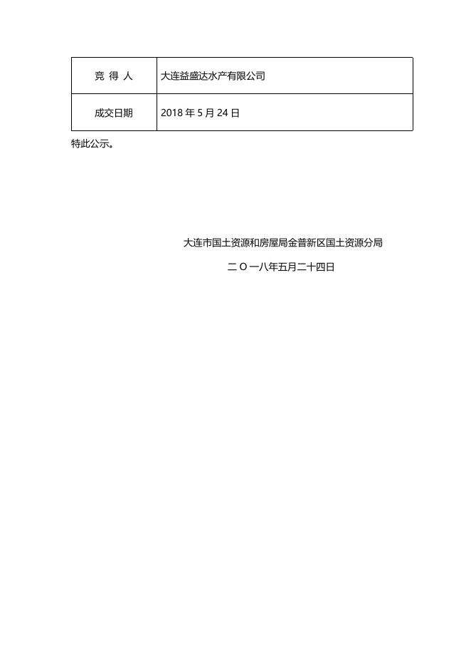大金（2018）4-5号挂牌出让成交结果公示.doc