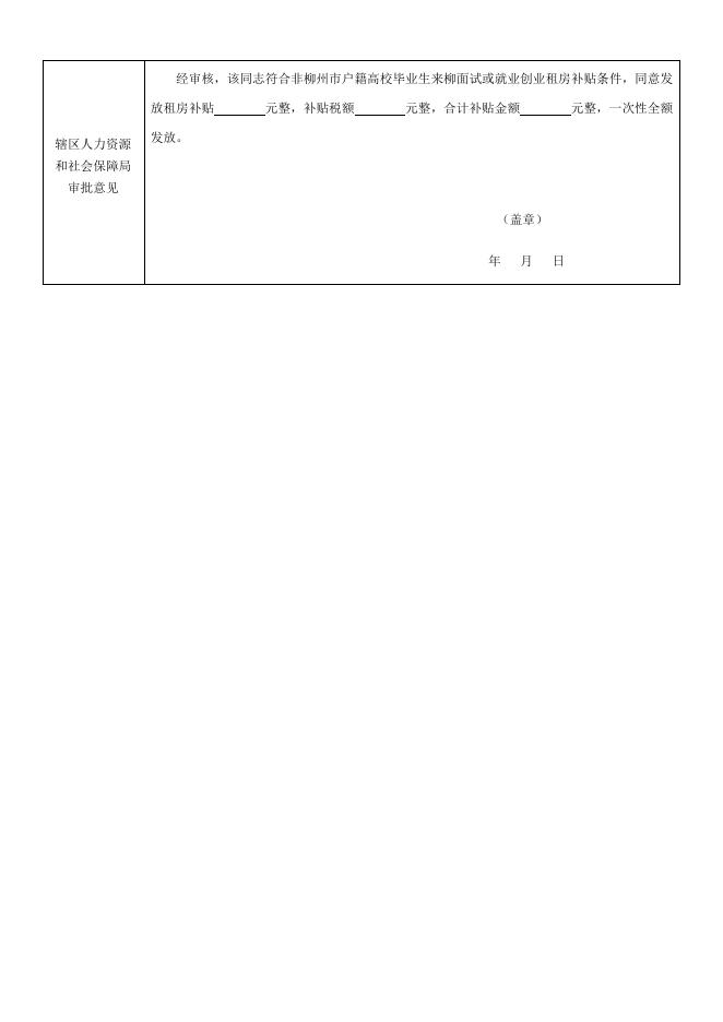 附件8：非柳州市户籍高校毕业生来柳面试或就业创业租房补贴申请表.docx