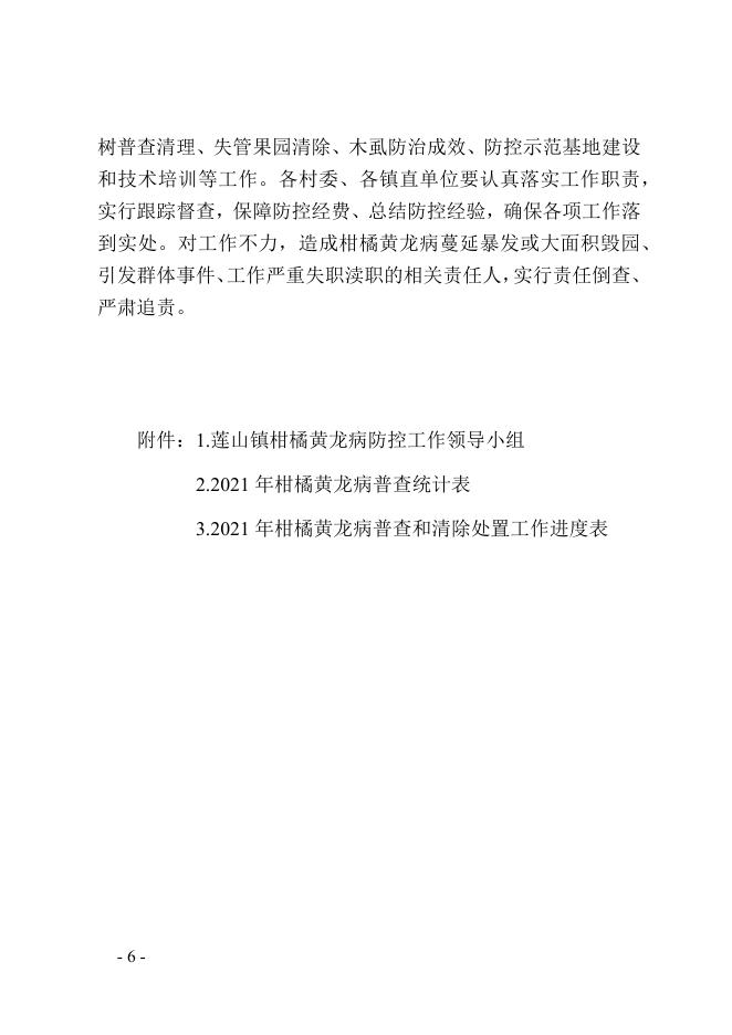 莲政发〔2021〕33号关于印发《2021年富川瑶族自治县莲山镇秋冬季柑橘黄龙病防控工作方案》的通知.docx