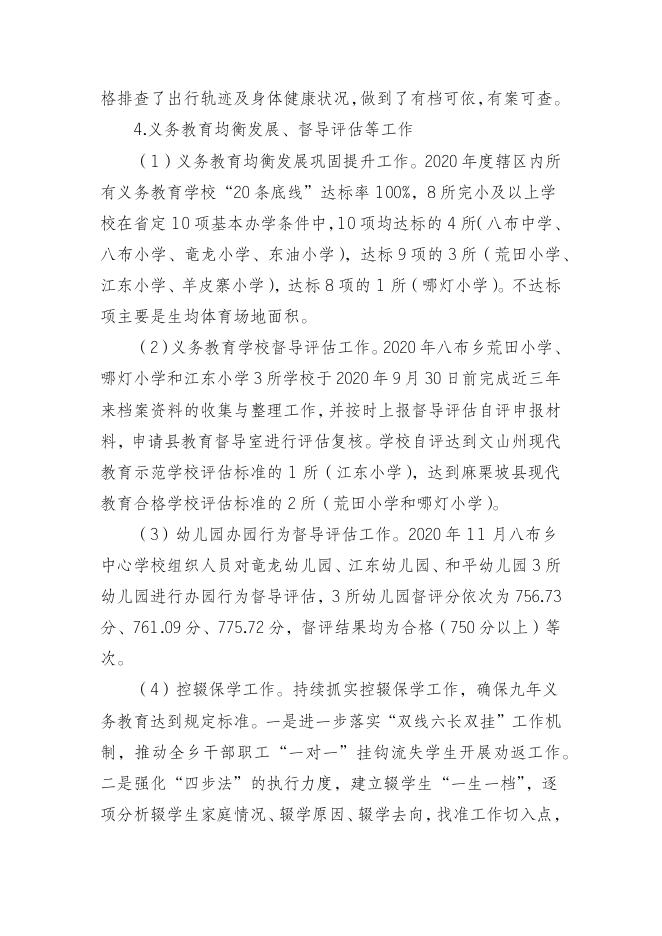 附件1 麻栗坡县八布乡中心学校2020年部门整体支出绩效自评报告.docx