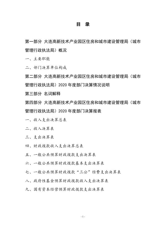 2020年度大连高新技术产业园区住房和城市建设管理局决算公开.pdf