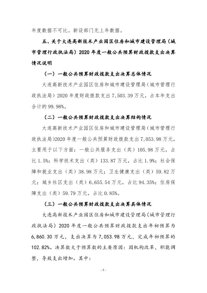 2020年度大连高新技术产业园区住房和城市建设管理局决算公开.pdf