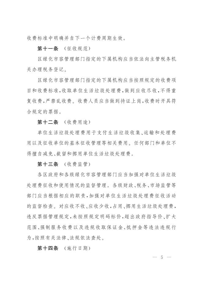 上海市人民政府关于批转市绿化市容局等五部门制订的《上海市单位生活垃圾处理费征收管理办法》的通知.pdf