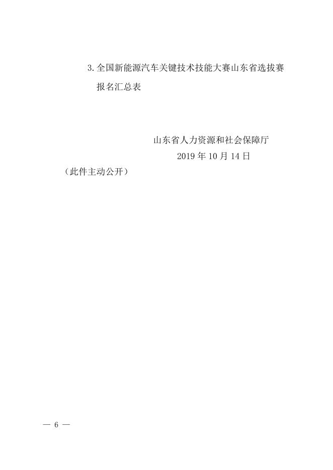 关于举办山东省“技能兴鲁”职业技能大赛——全国新能源汽车关键技术技能大赛山东省选拔赛的通知.doc