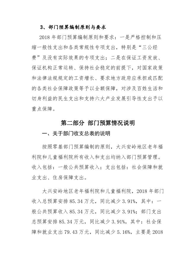 老年儿童福利院2018年部门预算公开_部门预算公开_大兴安岭地区行政公署.docx