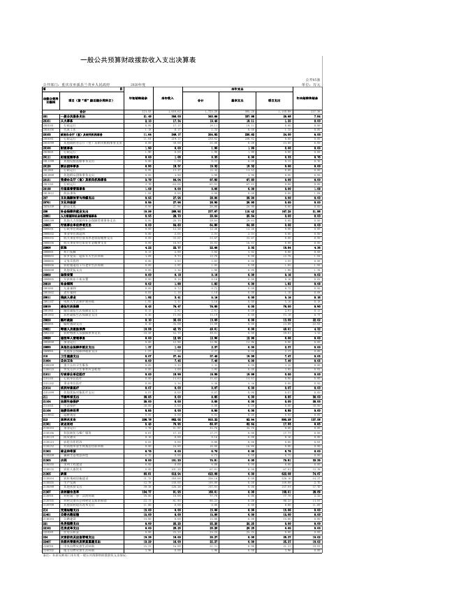 巫溪县兰英乡人民政府2020年度部门决算公开表.xls