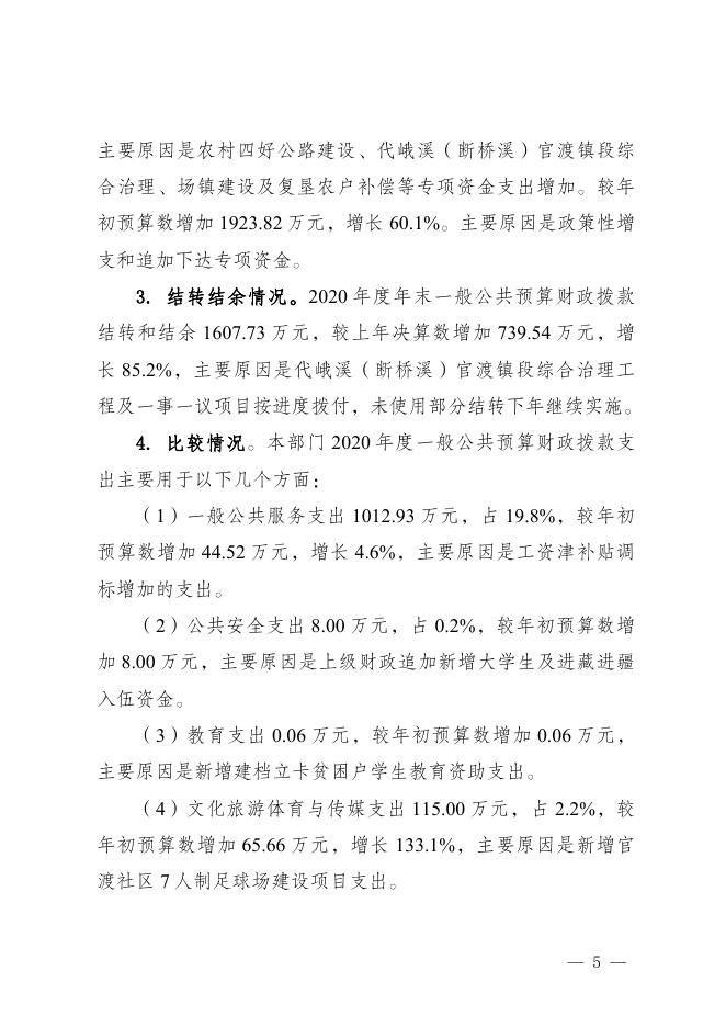 重庆市合川区官渡镇人民政府2020年度部门决算公开.pdf