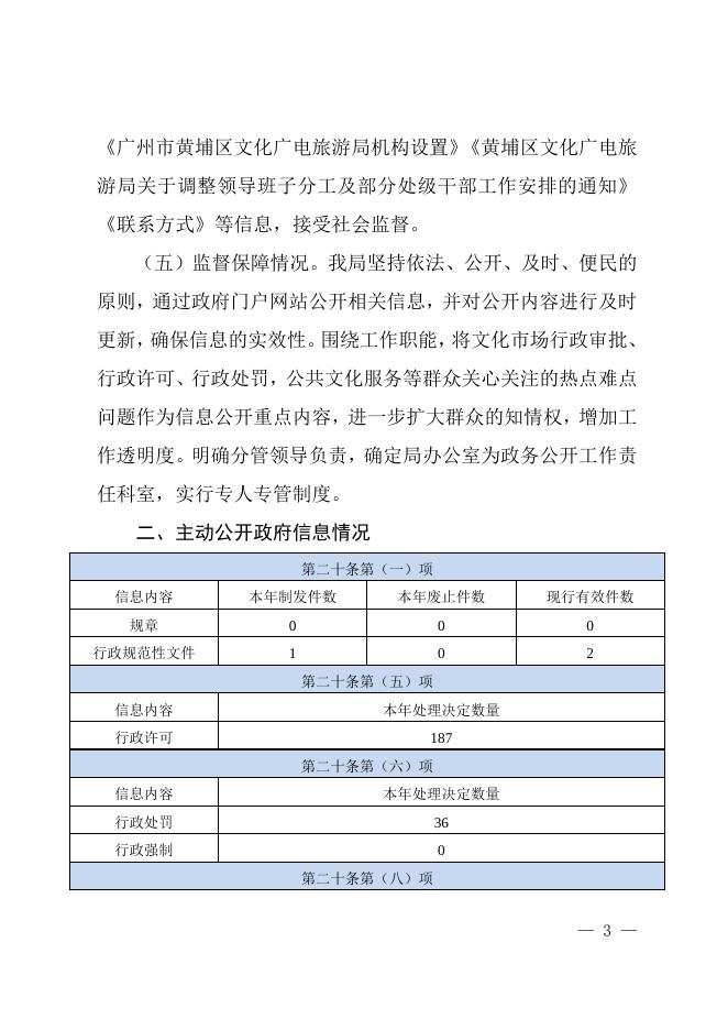 广州市黄埔区文化广电旅游局 2022年政府信息公开工作年度报告.doc