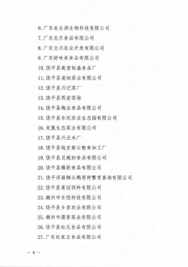 （1904）潮农〔2019〕103号 关于公布潮州市农业龙头企业名单的通知.pdf