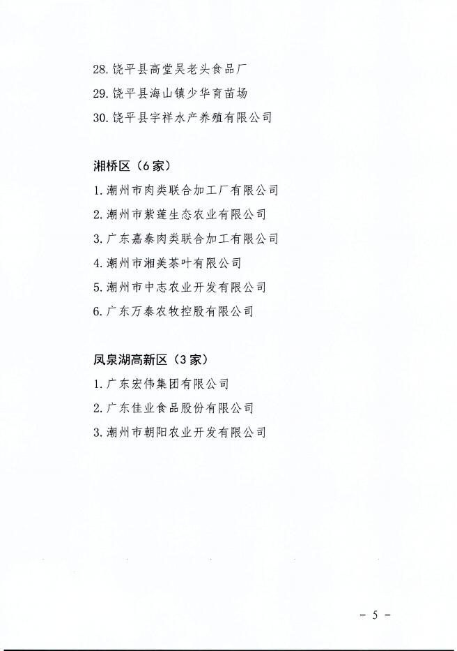 （1904）潮农〔2019〕103号 关于公布潮州市农业龙头企业名单的通知.pdf