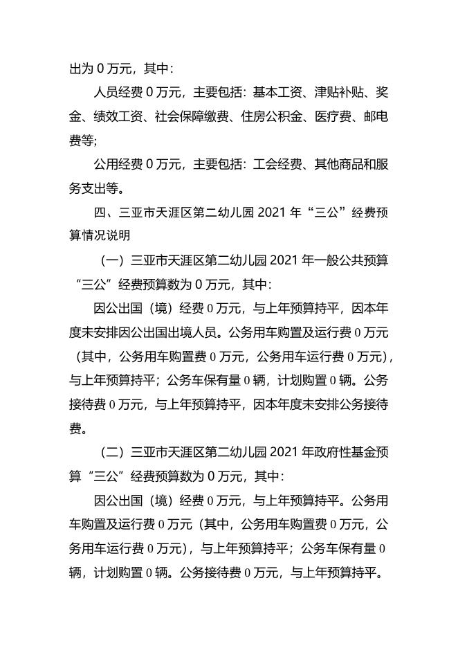 三亚市天涯区第二幼儿园2021年单位预算公开说明.docx