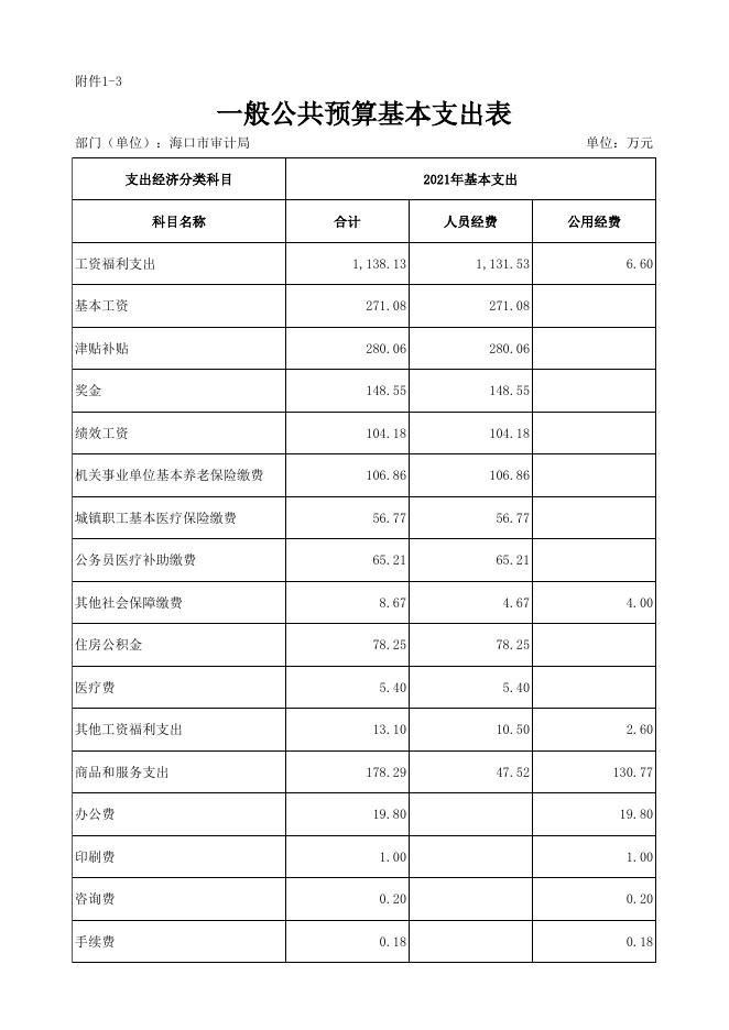 海口市审计局2021年部门预算公开表.xls