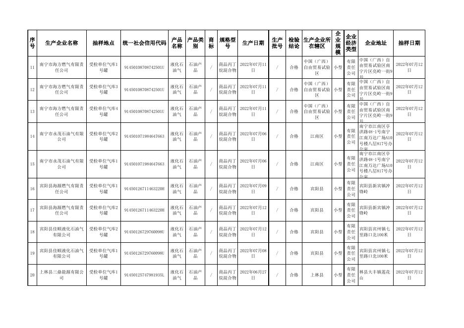 附件2-南宁市市场监督管理局2022年燃气及气体产品质量监督抽查结果汇总表.xlsx