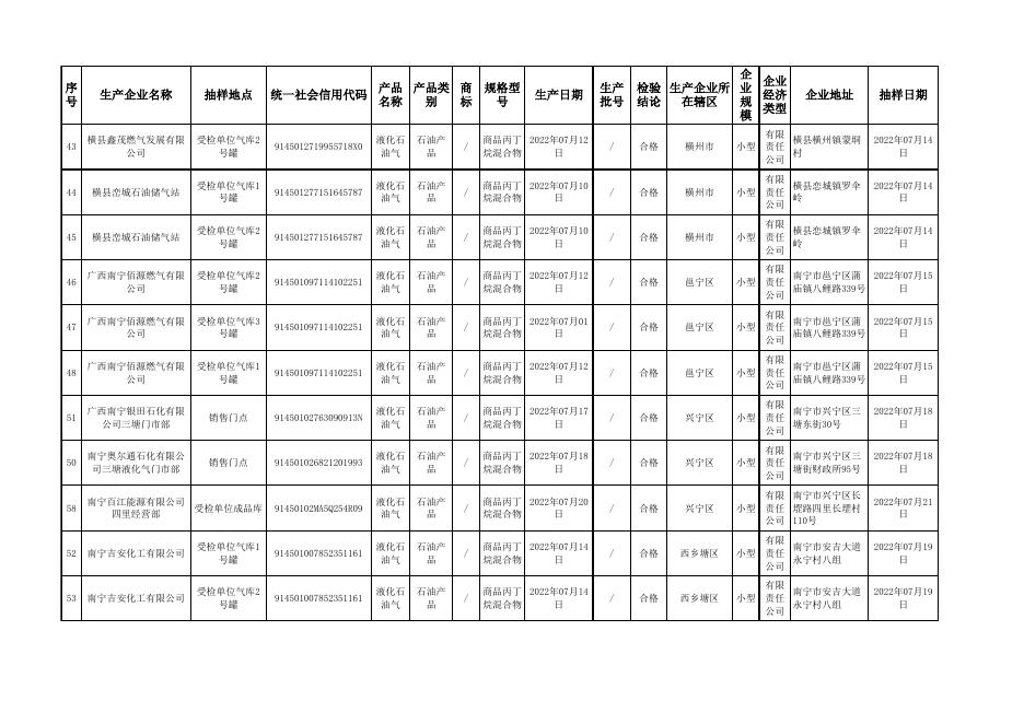 附件2-南宁市市场监督管理局2022年燃气及气体产品质量监督抽查结果汇总表.xlsx