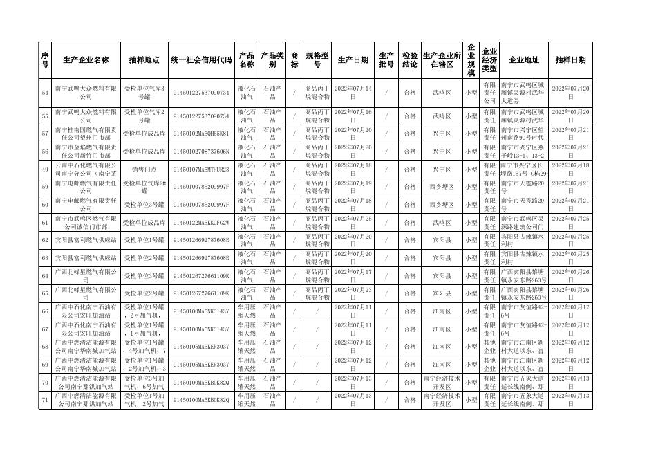 附件2-南宁市市场监督管理局2022年燃气及气体产品质量监督抽查结果汇总表.xlsx
