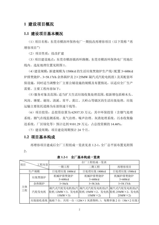 东莞市横沥环保热电厂一期技改再增容项目环评简本.pdf