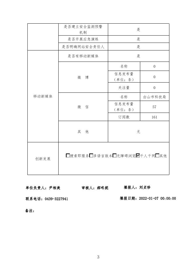 白山市科学技术局政府网站2021年度工作年度报表.pdf