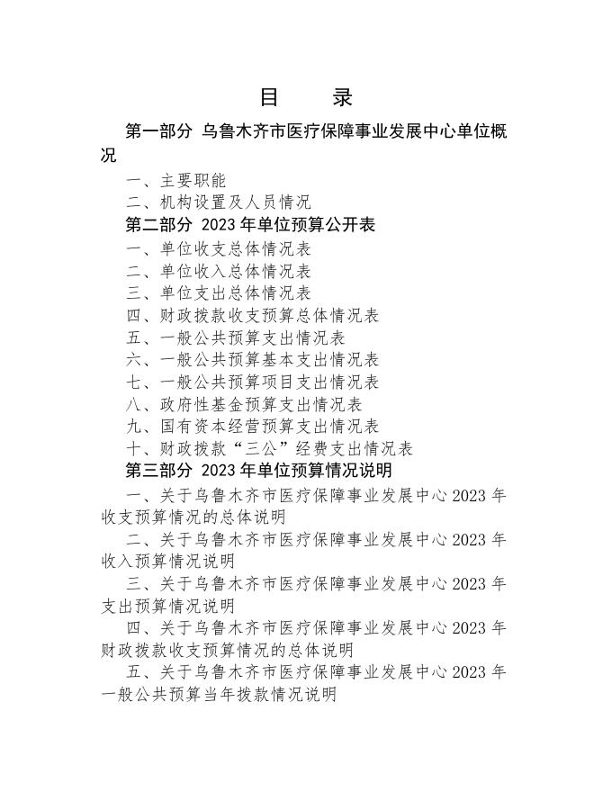 乌鲁木齐市医疗保障事业发展中心2023年单位预算公开.pdf
