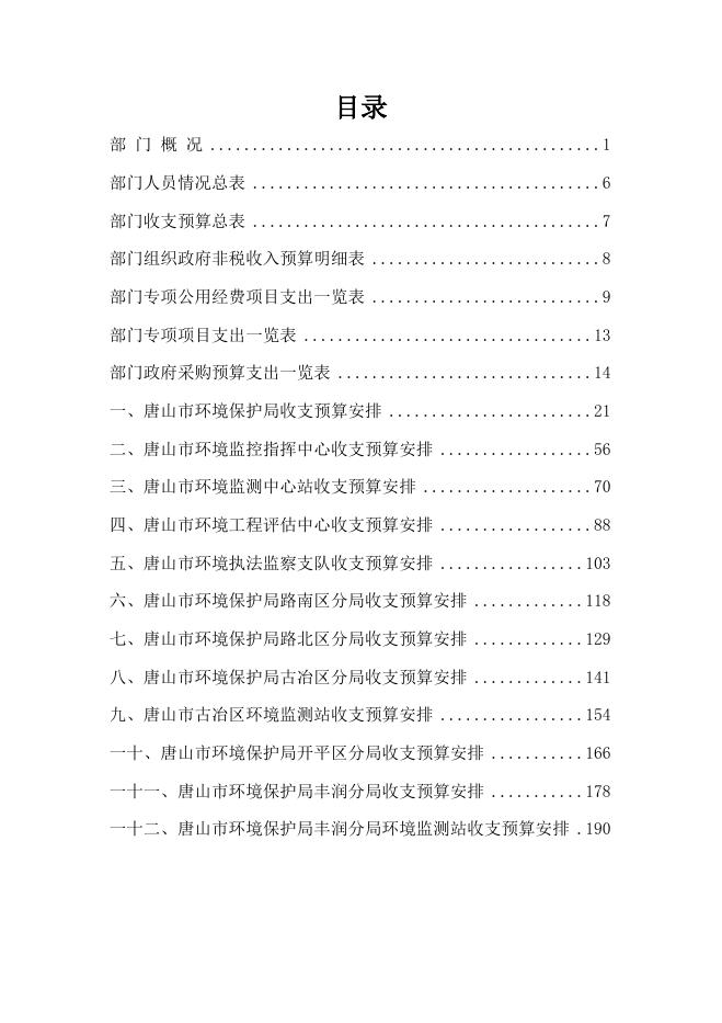 唐山市环境保护局2016年部门预算.doc