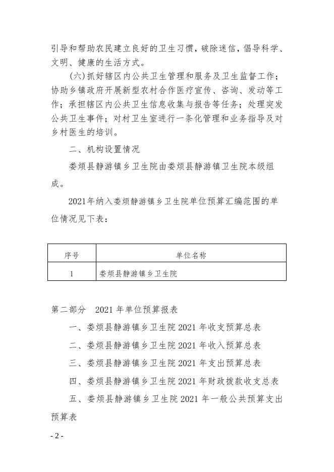 娄烦县静游镇卫生院2021年预算公开.doc