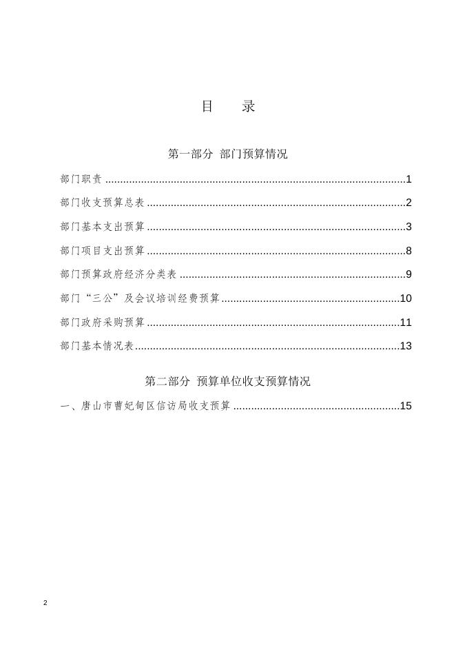 2020年唐山市曹妃甸区信访局预算公开文本.doc