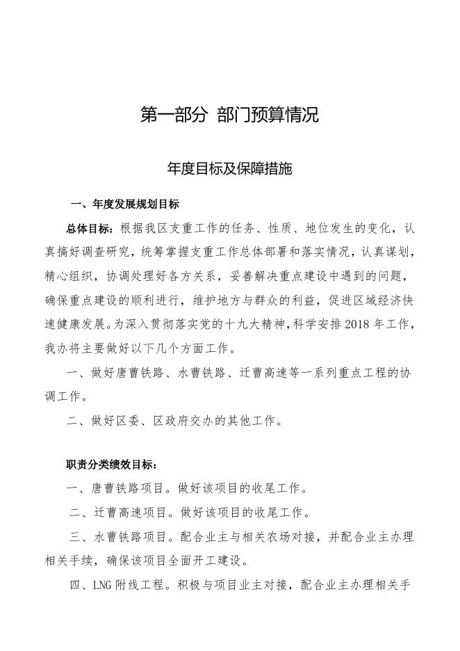 2018年唐山市曹妃甸区支重办预算公开文本.doc