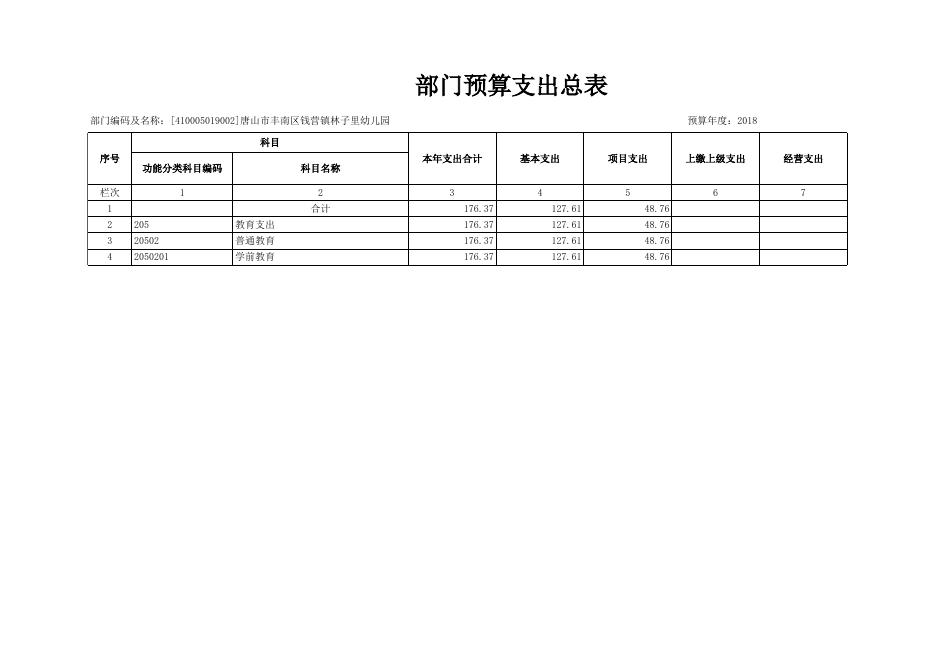 401005019002唐山市丰南区钱营镇林子里幼儿园2018年预算公开表1.xlsx